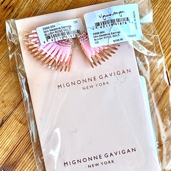 🌺🎉HP🎉🌺 NWT Mignonne Gavigan Mini Madeline Earrings Rose Gold Pink - Picture 14 of 16